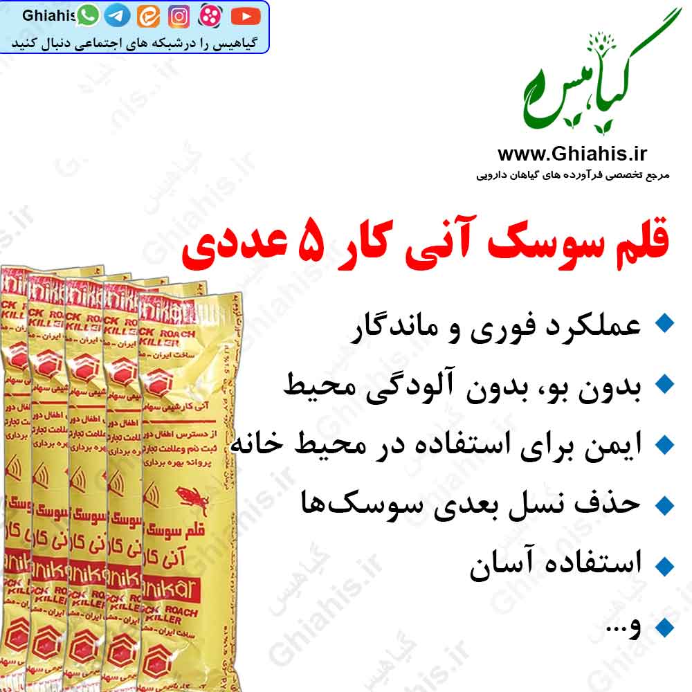 قلم سوسک آنی کار 5 عددی قلم سوسک آنی کار 5 عددی